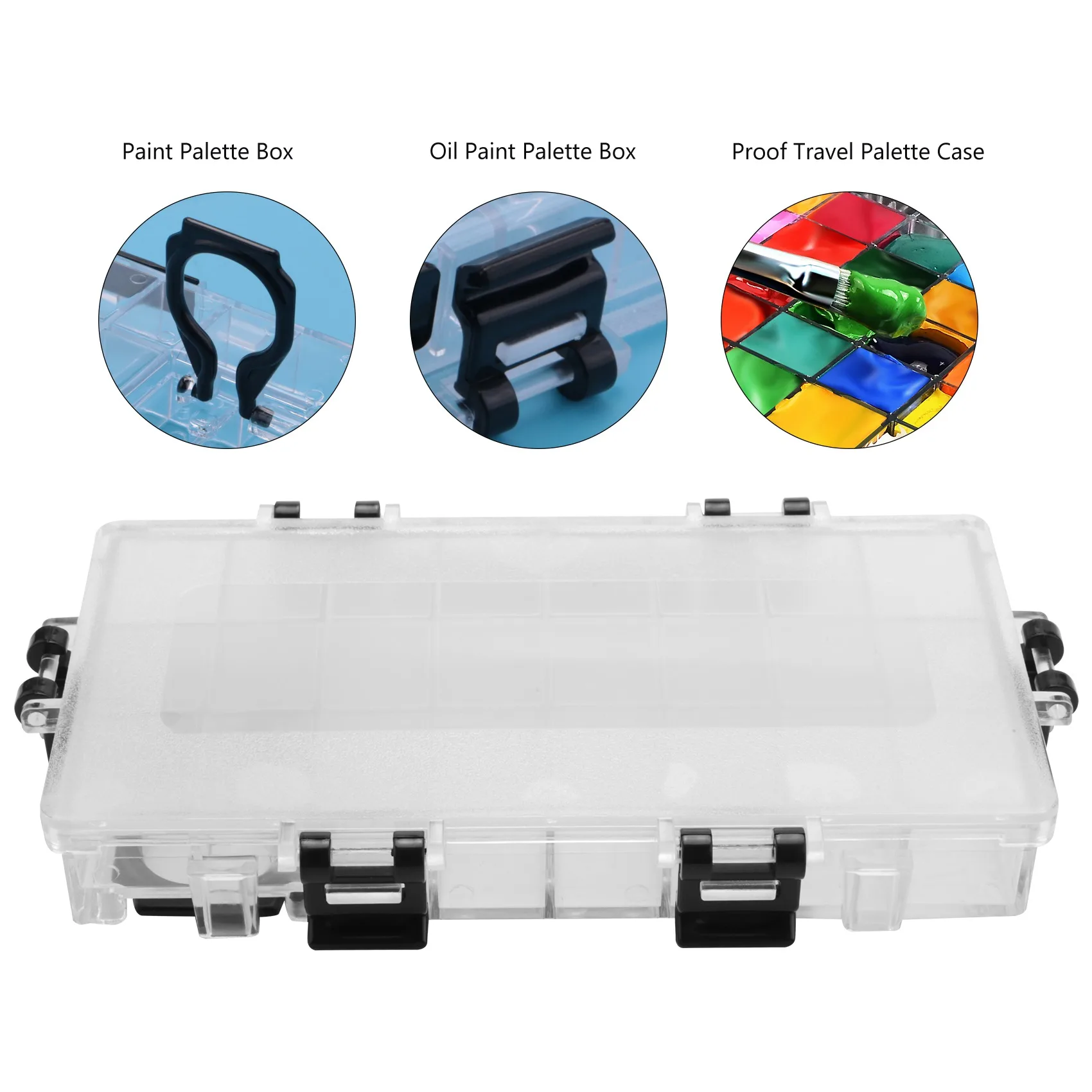 Superior-24-Well Airtight Leak Watercolor Paint Palette Box For Watercolors Half Pans, Acrylic, Gouache And Oil Paint