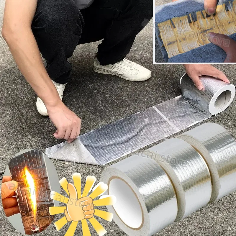 

Waterproof Tape Self-adhesive Butyl Sealing Tape Roof Repair Sealed Adhesive Sealant High And Low-temperature Resistance Tape