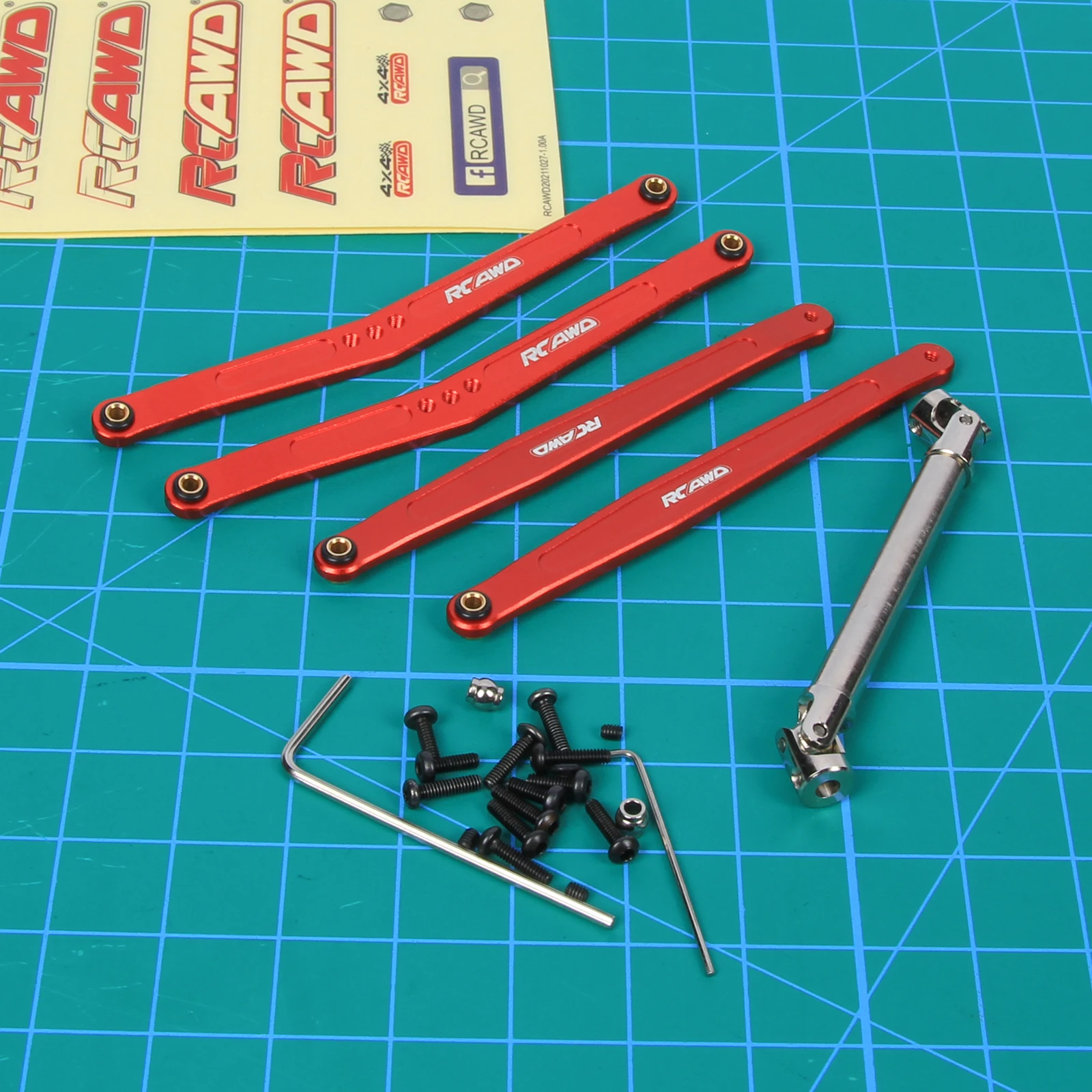 Alloy 35mm extended upper/lower linkage&70mm+ CVD center drive shaft for FMS EAZYRC Roc Hobby FCX24 1/24 crawlers Upgrades parts