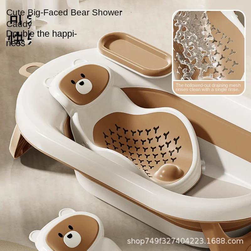 LazyChild Foldable Large Smart Temperature Sensing Baby Bathtub Reclinable Newborn Bath Tub