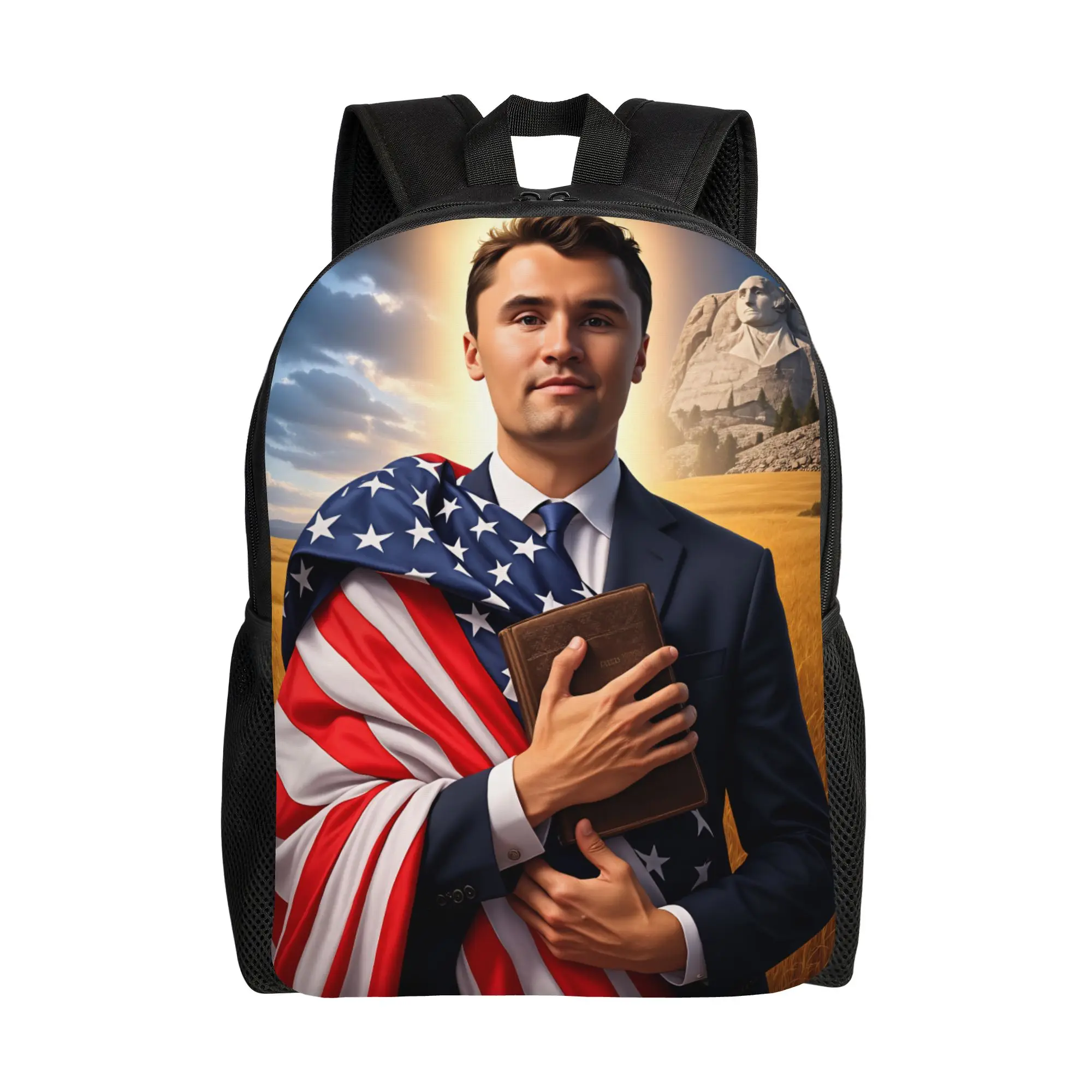 Sac à dos Charlie Kirk Angelic Advocate, sacs à dos esthétiques, sacs de camping pour jeunes, sacs de lycée, sac à dos design