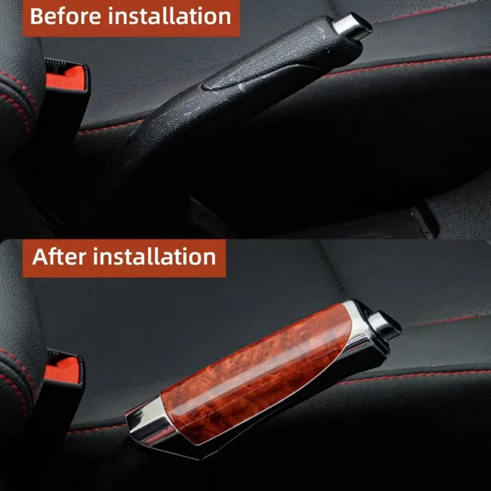 Universelle Auto-Handbremsengriffe Handbremsenabdeckung Schutzabdeckung Kohlefaser Feststellbremsen-Dekoration Zubehör Shelnterior – Detail 2
