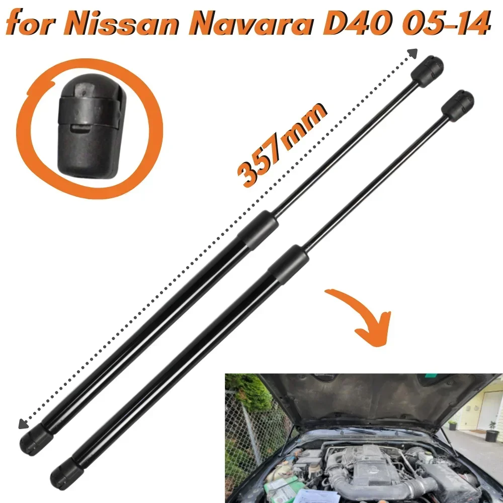 

Qty(2) Hood Struts for Nissan Frontier Navara D40 2004-2018 for Pathfinder R51 357mm Front Bonnet Gas Springs Shock Absorbers