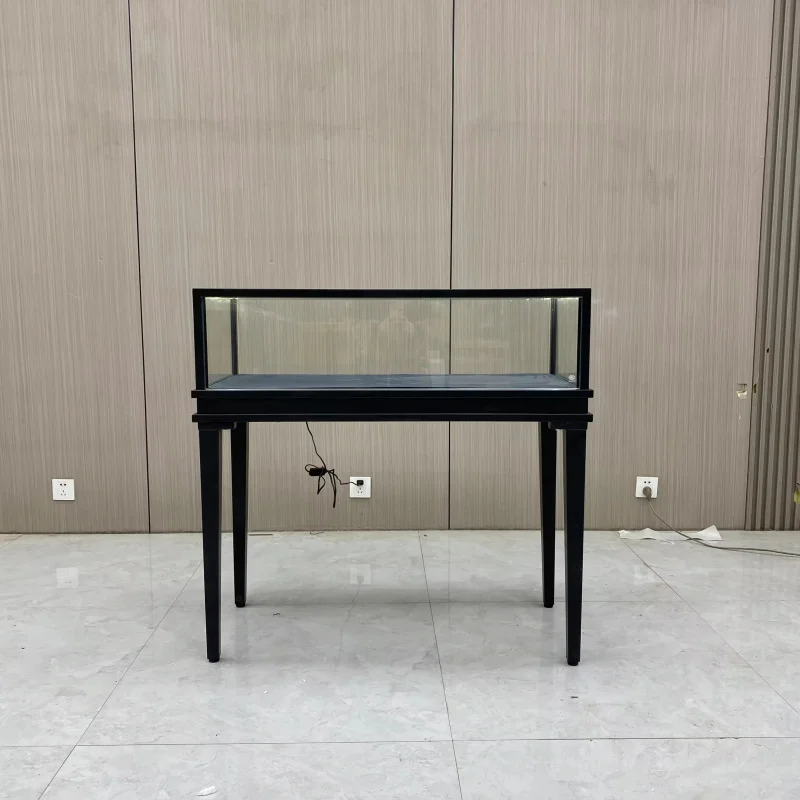 

Customize.Luxury Disassembled Countertop Glass LED Stainless Steel Jewelry Display Cabinet Showcase Shopping Mall Use