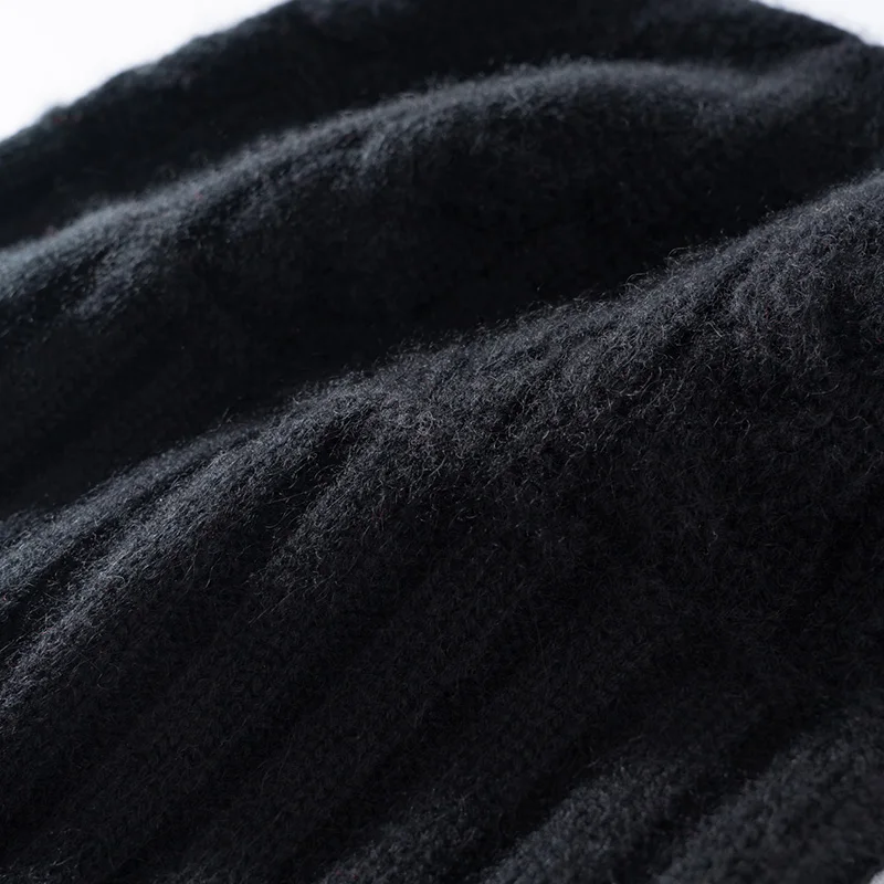 100% hochwertige Kaschmirmütze für Damen, weiche, warme Wintermütze, gestrickte, lässige Outdoor-Mütze in Unifarbe mit geripptem Twist-Muster. – Detail 21