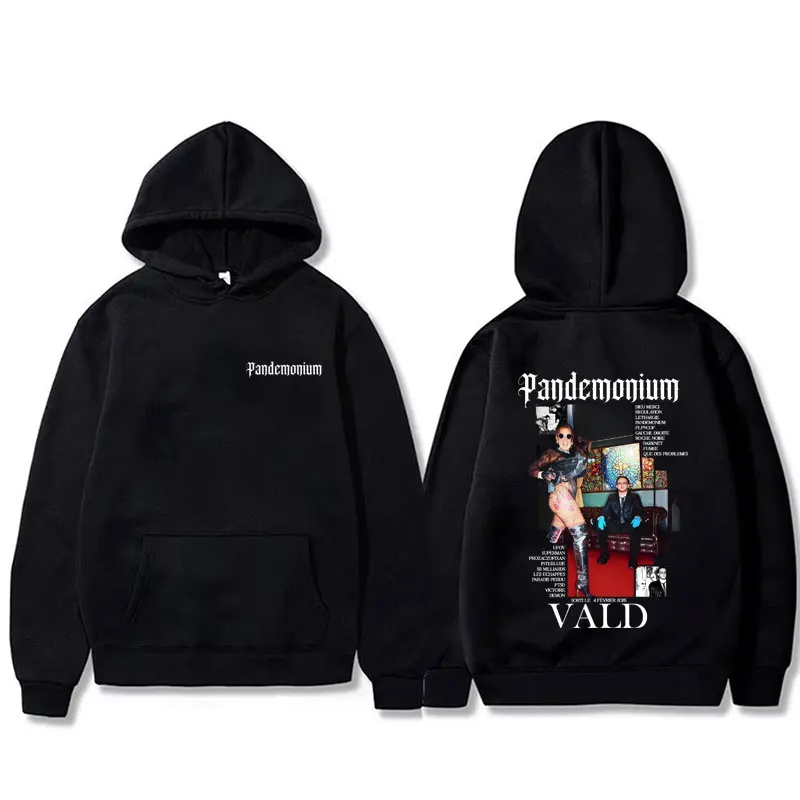 Customization Rapper Vald PANDEMONIUM Album Graphic Hoodie Men Women Hip Hop Fashion Pop Music Hooded Tracksuit Male Casual Vint
