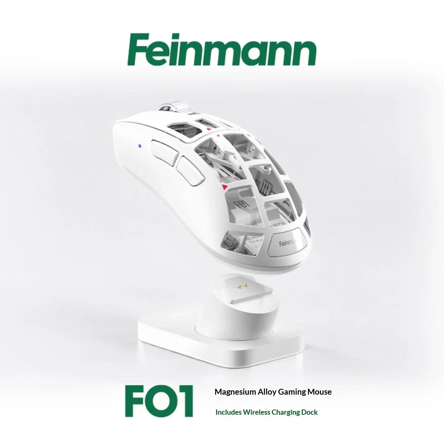 Pulsar Feinmann F01 Wireless Gaming Mouse Magnesium Alloy 46g 32K DPI 8000Hz Polling Wireless Charging Dock Optical Switches