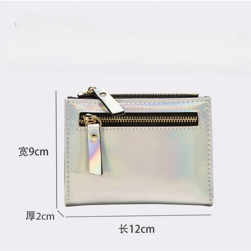 New Stylish Colorful Double Zipper Versatile Coin Purse Ins Multi-card Buckle Short Zipper Women's Wallet 카드지갑