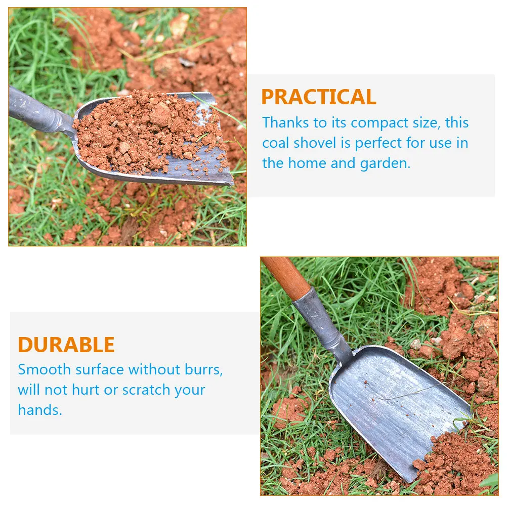 Heavy Duty Steel Coal Shovel for Fireplace Bbq Grill Fire Pit Stove Ash Removal Multifunctional Home Garden Kitchen Utility Tool