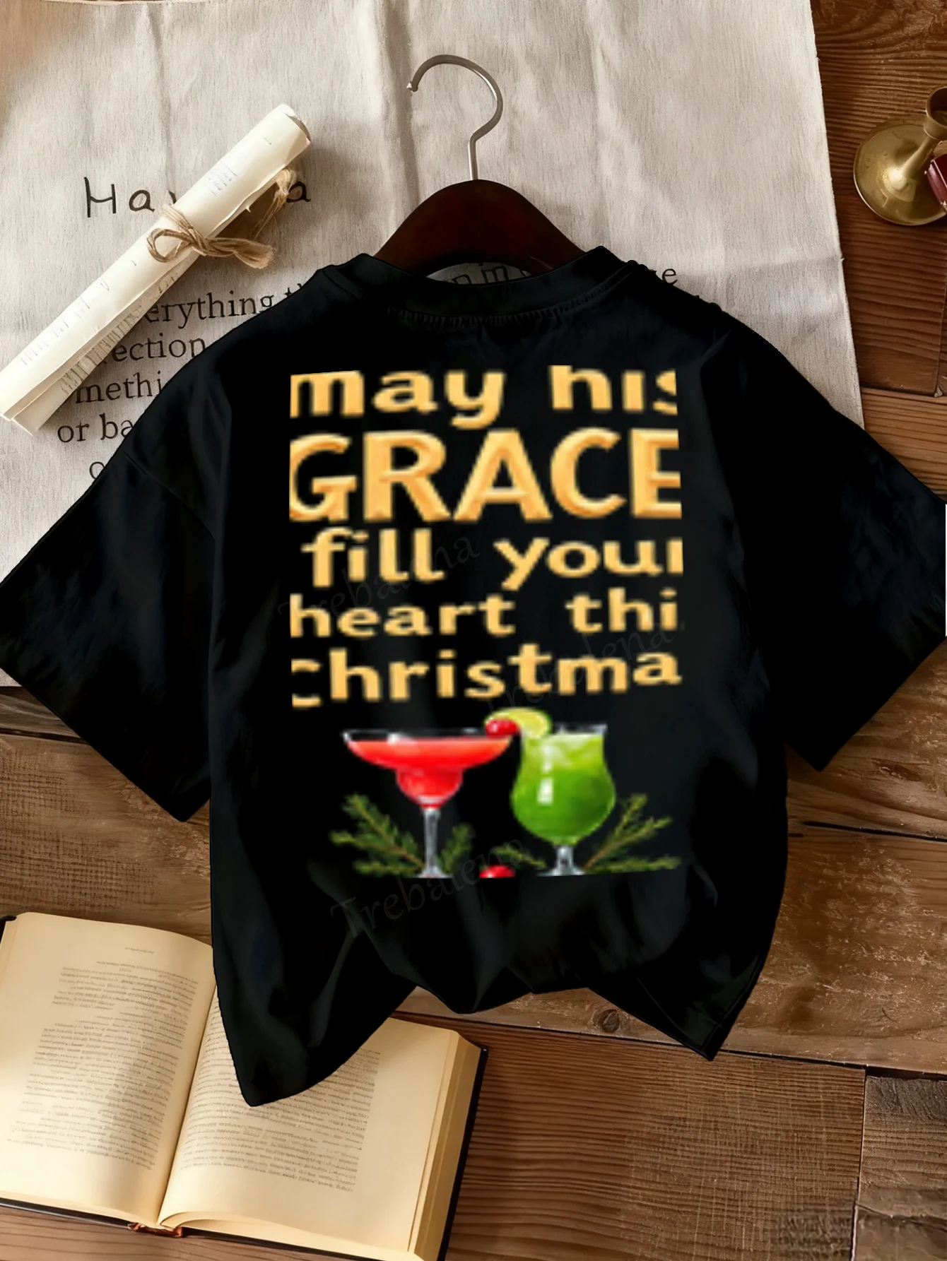 

Women T-shirt Christmas Grace Cocktail T-Shirt for Women