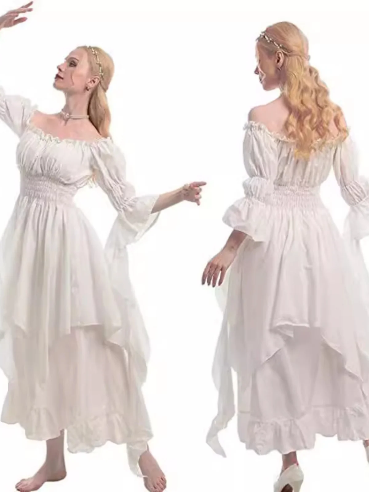 

Хэллоуин Косплей Revival Dr Длинное платье с застежкой на талии Sle Court Женский костюм Пар КТВ Вечернее платье