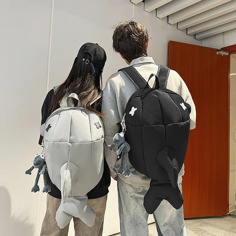 Backpack Creative Cartoon Men Women Shark Backpacks Unique Funny Trendy Large Capacity Fashionable Personality Cool