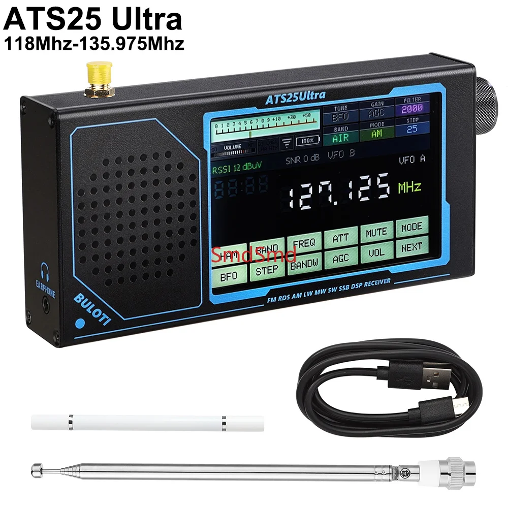 ATS25 ULTRA FM SW SSB MW LW AIR SDR Radio Receiver Aviation Band Receiver Supports Bluetooth WIFI With 4-inch Touch Screen