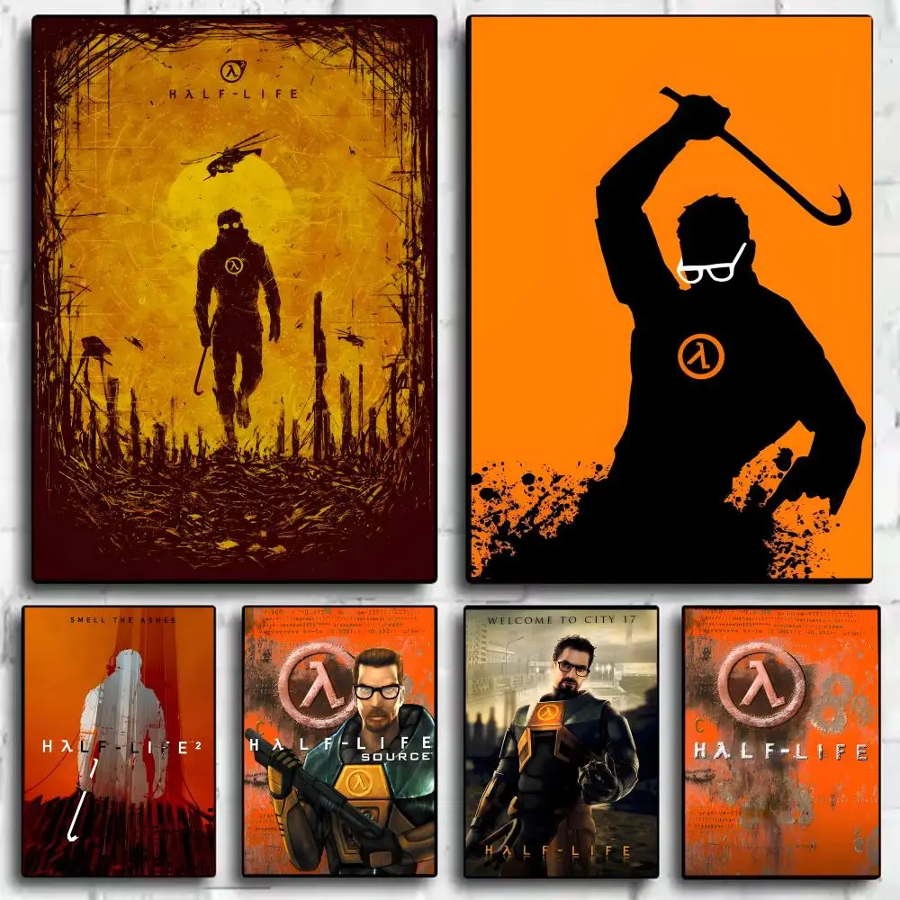 Classic Game H-Half Life Poster Perfect Sticker Self Adhesive Art Designed for Home Dining Office Spaces