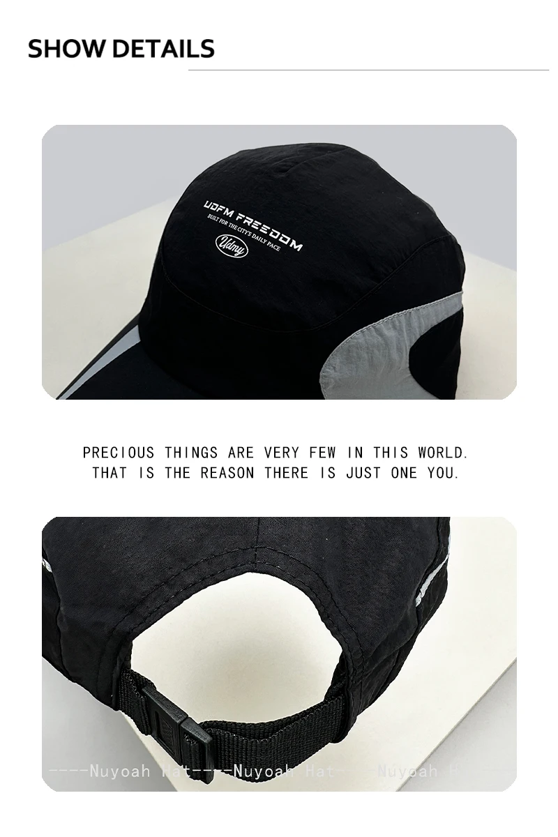 Neue Schnelltrocknende Baseballkappen für Damen und Herren mit Schriftzügen, Sonnenschutz, Farbblock-Design, Vielseitige Hip-Hop-Schirmmützen für Outdoor-Mode – Detail 3