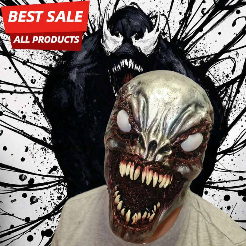 Женская маска-Веном на Хэллоуин, головной убор с белым демоном, украшение на Хэллоуин
