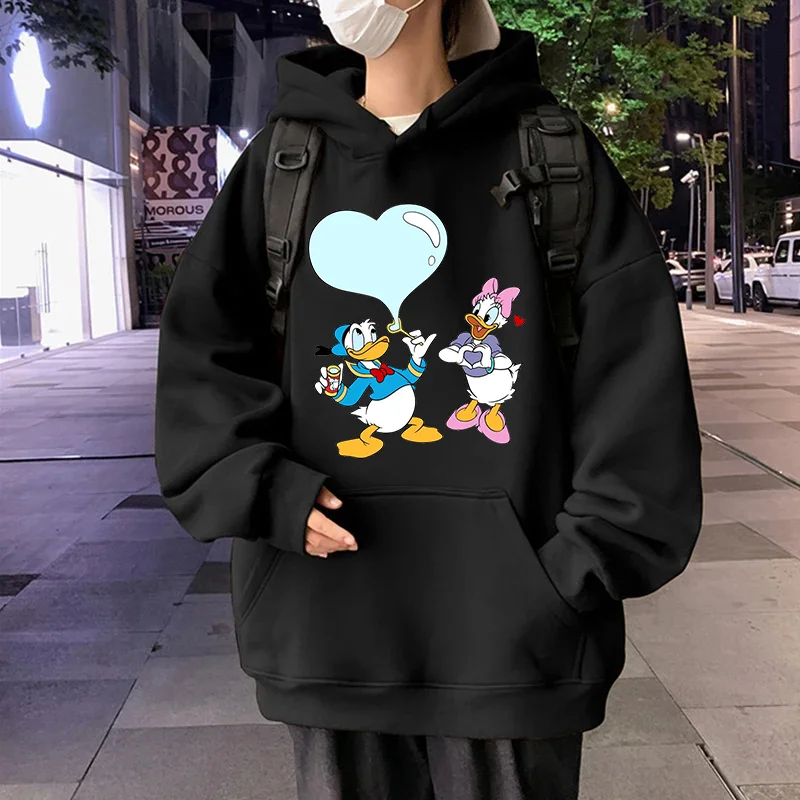 Disney Hoodies Donald Duck Cartoon Anime Print Streetwear Men Women Casual Fashion Oversized Sweatshirts Hoodie Pullover