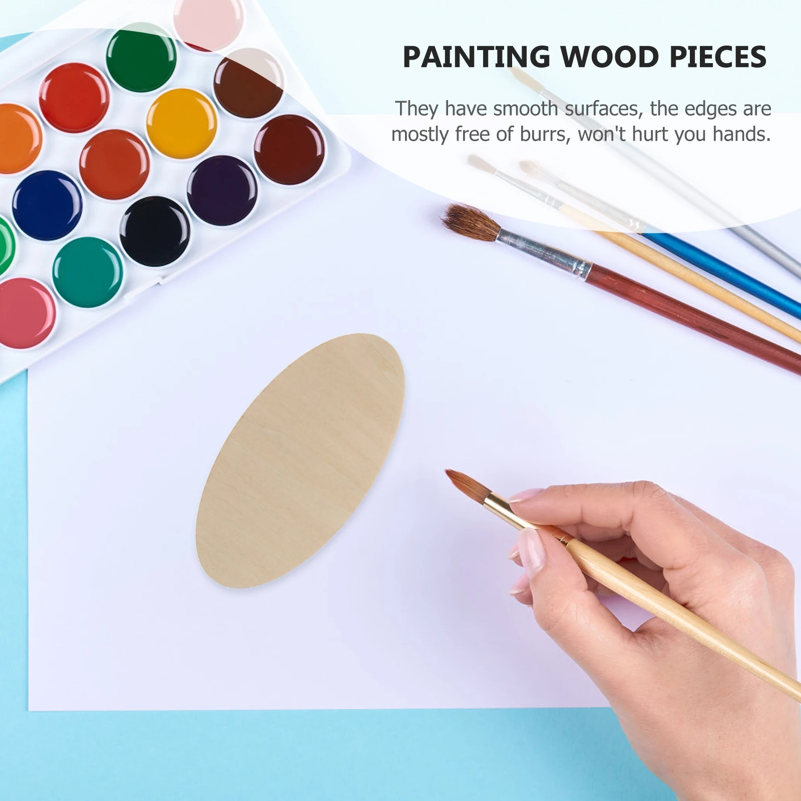 

Wooden Pieces Small Ovals Basswood Slices for Crafts Decoration Christmas Centerpieces DIY Projects Painting Wood Smooth Surface