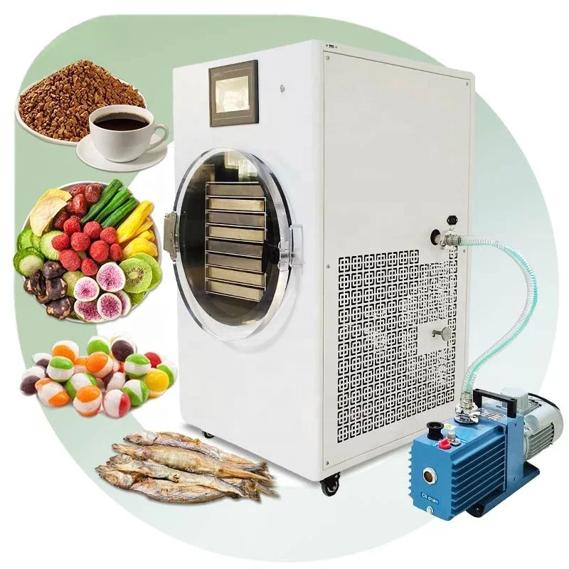 Home Use Oil Free Pump Freeze Dryer Household Lyophilizer Vaccum Dried Candy Machine for Food Commercial