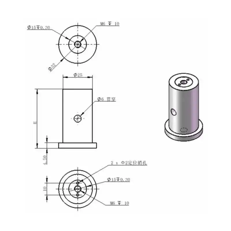 25mm diameter stainless steel column with base, high-precision support rod for optical experiments, height support stand