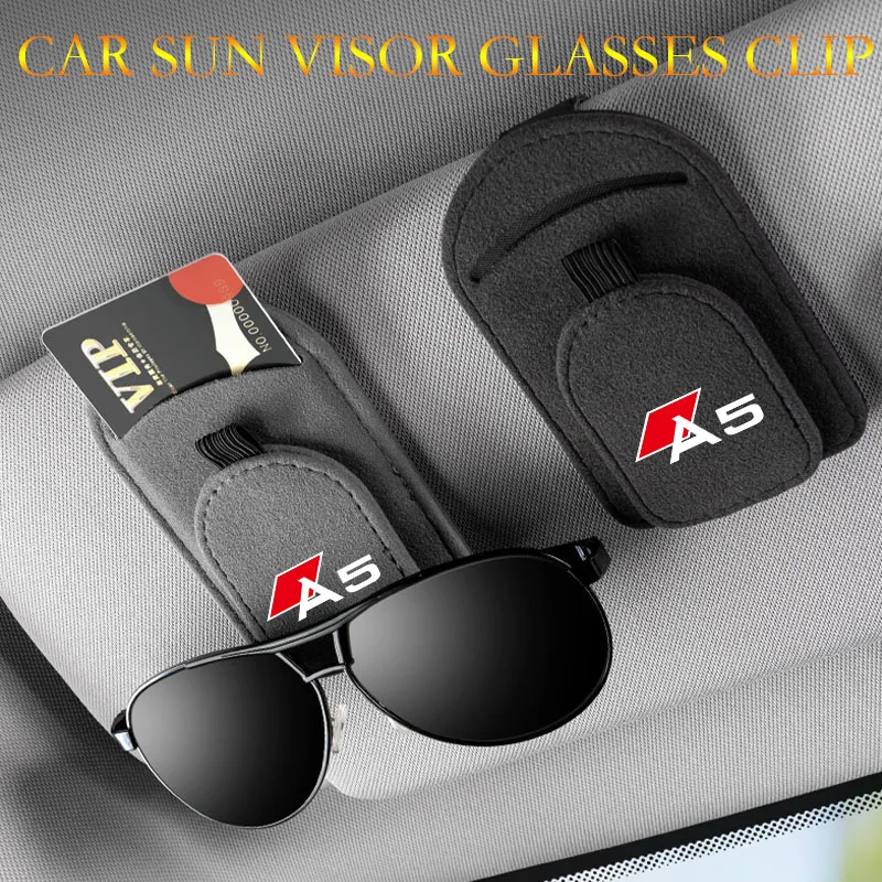 

Magnetic car sun visor suede glasses frame clip for Audi A5 interior accessories
