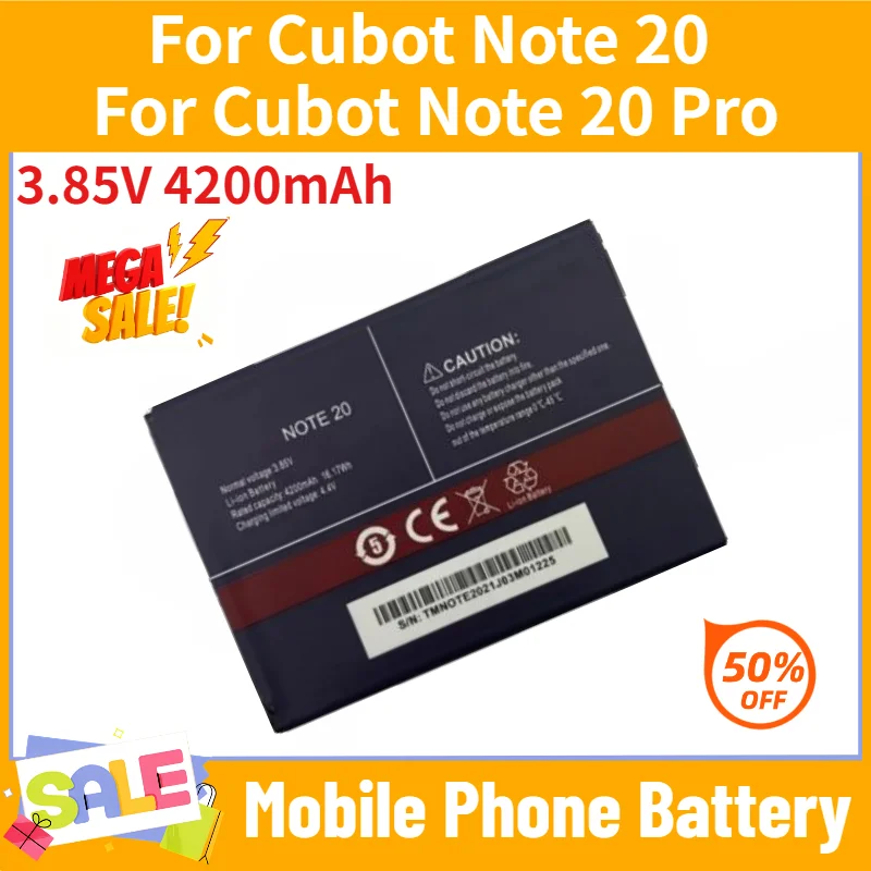 For Cubot Note 20 for Cubot Note 20 Pro Mobile Phone High Quality Replacement Battery 3.85V 4200mAh