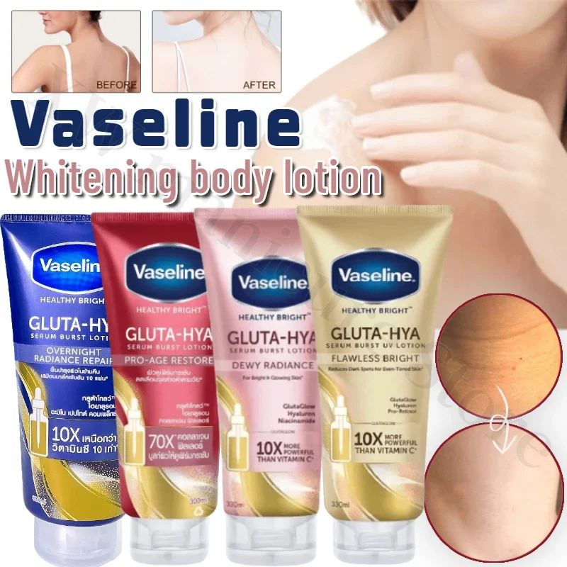 

Vaseline Glutamine Whitening Body Lotion Highly Concentrated Niacinamide Hyaluronic Acid Brightens Skin Deeply Hydrating 330ml