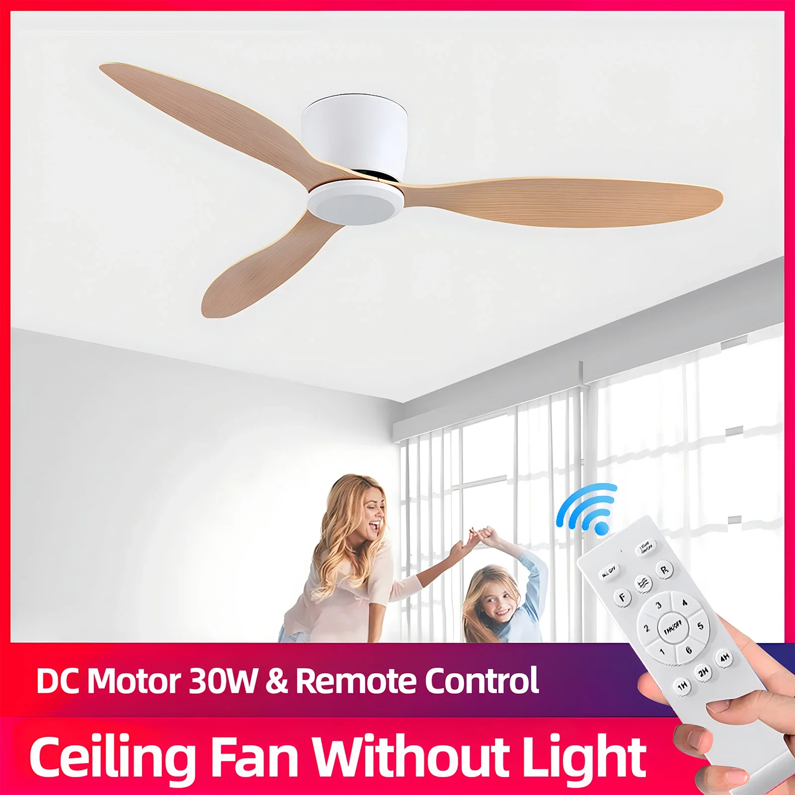 

IRALAN Modern Ceiling Fan Without Lights DC Motor 6 Speeds Timing Fans 20CM Low Floor Loft Remote Control Lux&vitae Fan Hand fan