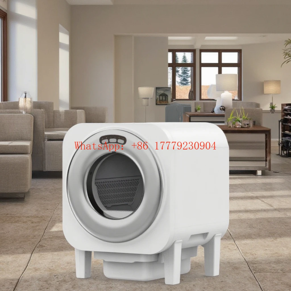 Caja de arena eléctrica automática inteligente para gatos, nueva y fácil limpieza, característica para mascotas, plástico duradero para el mercado de EE. UU. de Amazon