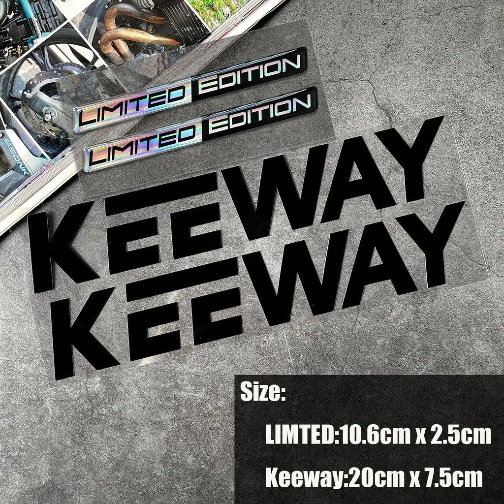 Motorcycle body sticker set for Keeway models limited edition 3D epoxy gel stickers, Keeway logo, PVC decals.
