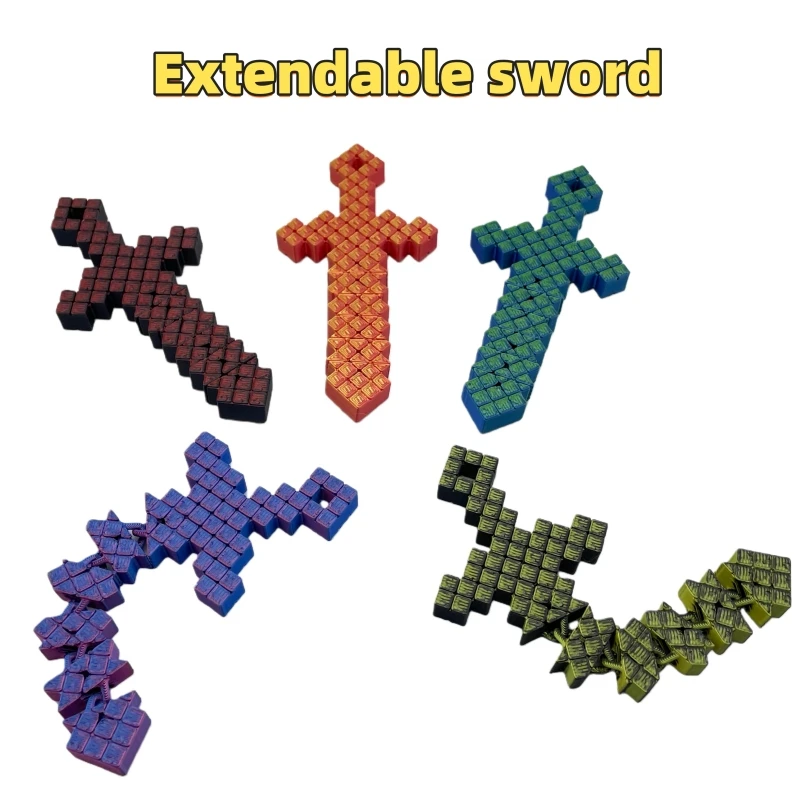 Espada Extensible My Pixel Fun World, 3/5 Piezas, con Articulaciones Encajables, Apta para Decoración del Hogar y la Oficina, Festivales