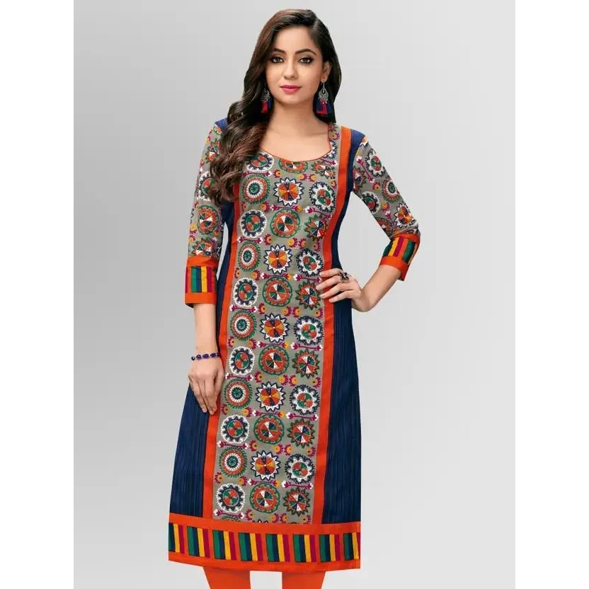 المرأة المسلمة كورت عصرية أنيقة مستقيمة أنبوب عادية الزهور نمط شق هيم فستان مريح Islamitische Dames Kleding #2