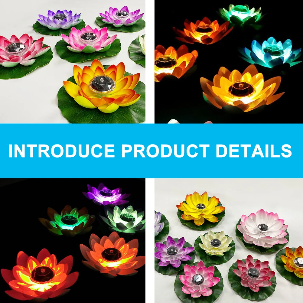 

Solar Floating Light Lotus Lamp Solar Waterproof Garden Pond Lamp Decorative Light For Festival Party Decoration Gift