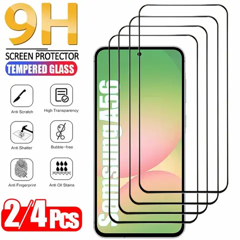 2 / 4PCS 강화유리 Samsung Galaxy A56 A55 A54 A53 강화 유리 Samsung A17 A27 A37 A57 A36 A26 A16 A15 A25 A35 화면 보호기 Samsung S25 S24 Ultra 휴대폰 보호 필름 삼성 갤럭시 A56 S25 S24 울트라