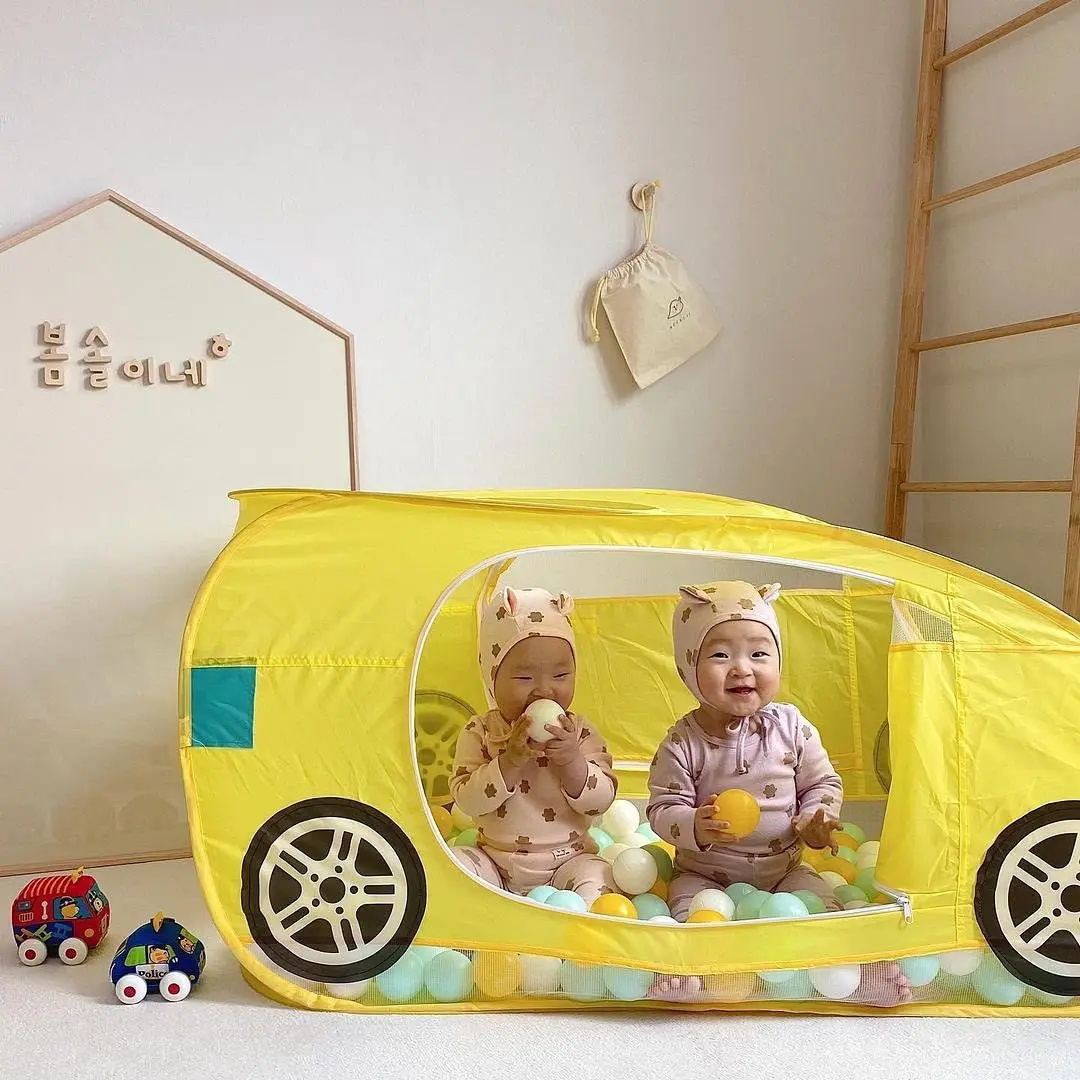 Yellow Car Tent Baby Toys Funny Ocean Balls Pool Sport Toys for Kids Play Games House Indoor Children's Secret Base Playtent