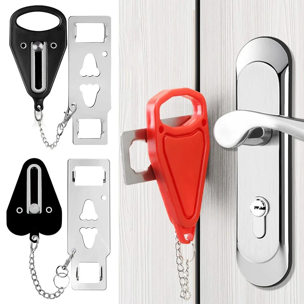 Portable Door Lock Double Hole Security Door Locker Travel Lockdown Lock Latch Door Lock Security Devices for Airbnb School