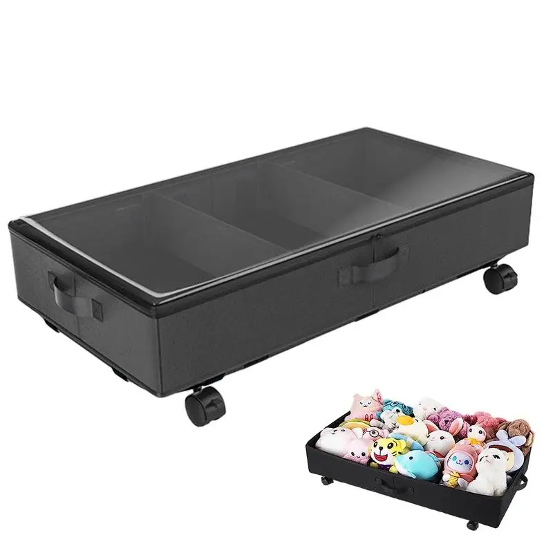 Under Bed Storage Bag with Wheels Rolling for Bedroom Clothes Shoes Blankets Under Bed Shoe Storage Organizer Drawer for Toys