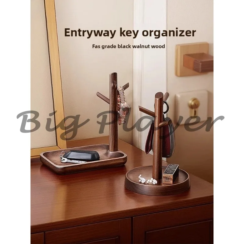 

Solid wood entry door entry shoe cabinet key storage entrance ornament creative shape jewelry tray artifact