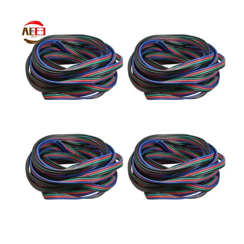AEE3-4X 4 Pin Wire Extension Connector Cable Cord For LED RGB Strip 3528 5050 Connector Colourful 5M