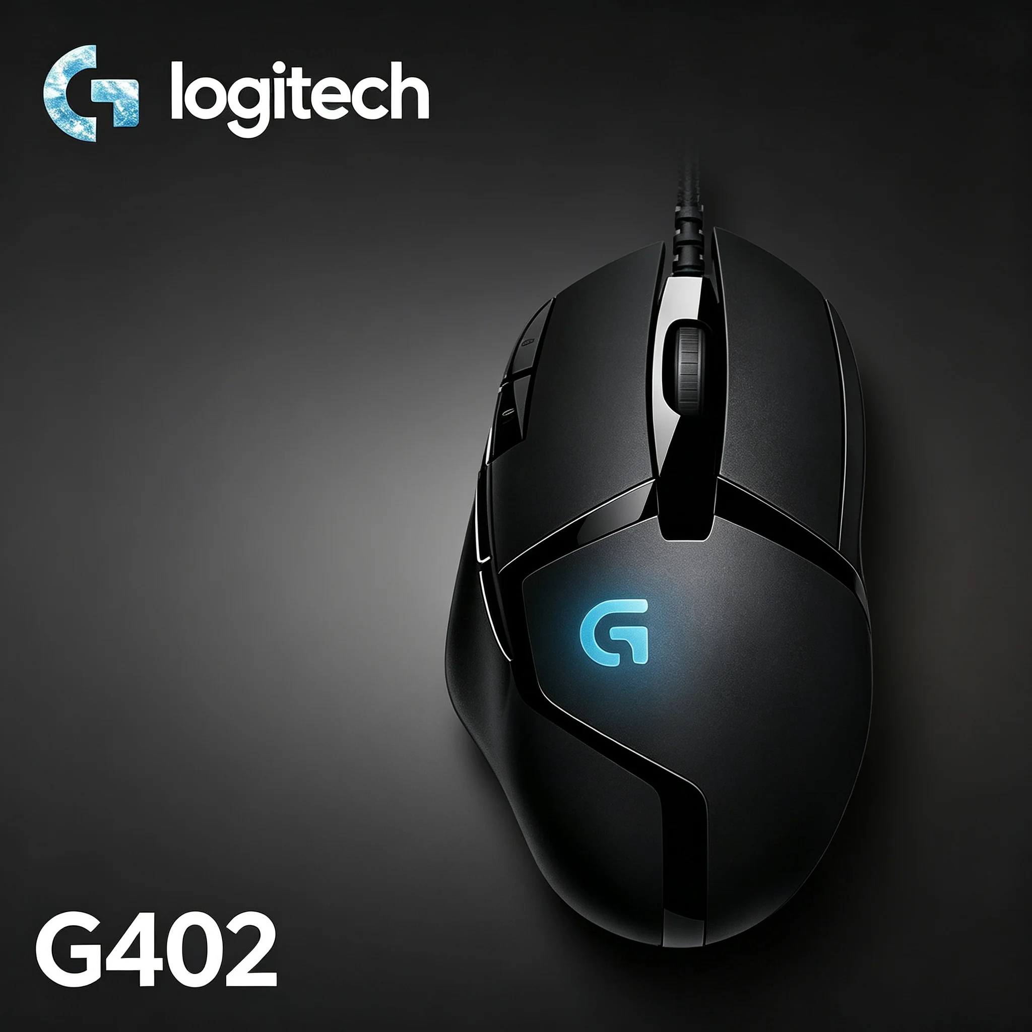 Mouse Gamer Logitech G402 Hyperion Fury com Fio, Base Deslizante Suave, RGB, para Jogos em PC em Casa
