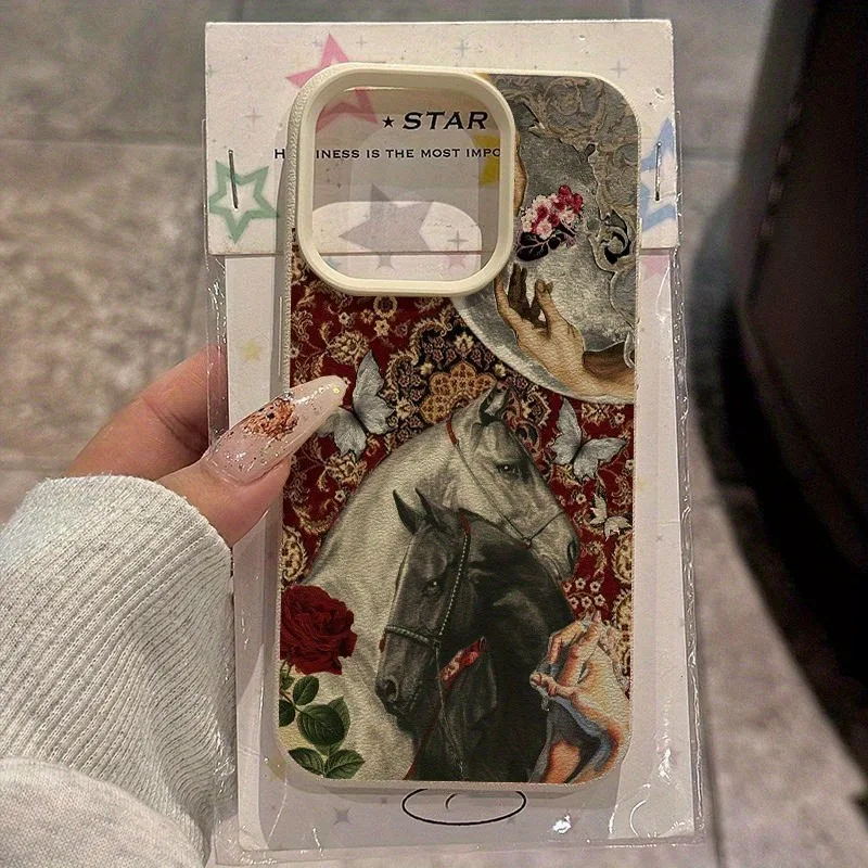 Vintage Horse Moon Pattern Phone Case for Samsung Galaxy S26 S25 S24 S23 S22 S21 S20 Plus Ultra A73 A52 A32 A25 A15 Cover
