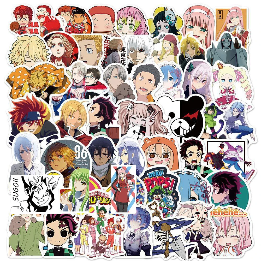 

10/30/50/100pcs Cartoon Mixed Japan Anime Stickers Tokyo Revengers Jujutsu Kaisen Classic Manga Decals for Phone Laptop Suitcase