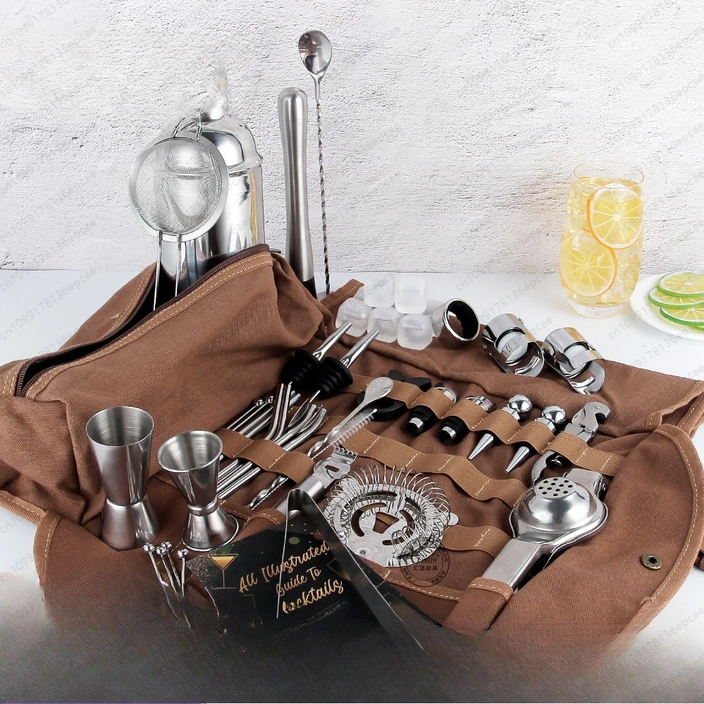 

45-Piece Bartending Kit Outdoor Bar Portable Cocktail Bartender Set with Storage Bag