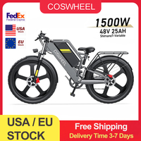 Coswheel Electric Bike 26Inch Mountain electric bicycle T26 Electric Motorcycle 1500W 48V/25Ah Removable Battery Off Road EBike