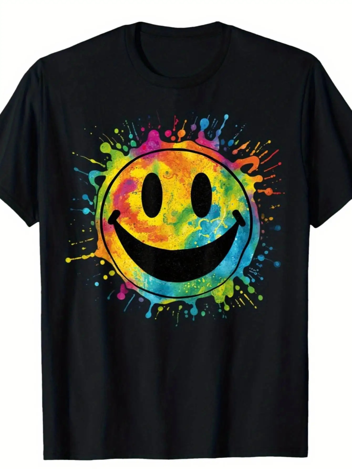 

Retro Smiley Rainbow - 70s Peace Smile T-shirt Sports T-shirt Summer Hot Style Four Seasons Universal