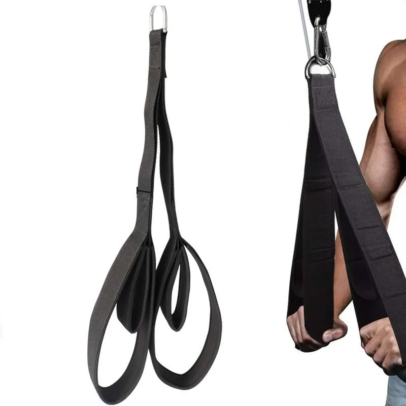 Verstellbares Trizeps-Seil & Gewichtheber-Gurt - Hochbelastbares Nylon für Fitness, Bauchtraining & Kraftsport – Detail 2