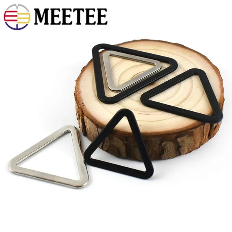 10 pz Meetee 18/25/30/40mm metallo triangolo anello fibbie fai da te indumento fatto a mano decorazione regolazione pulsante borse accessori Hardware