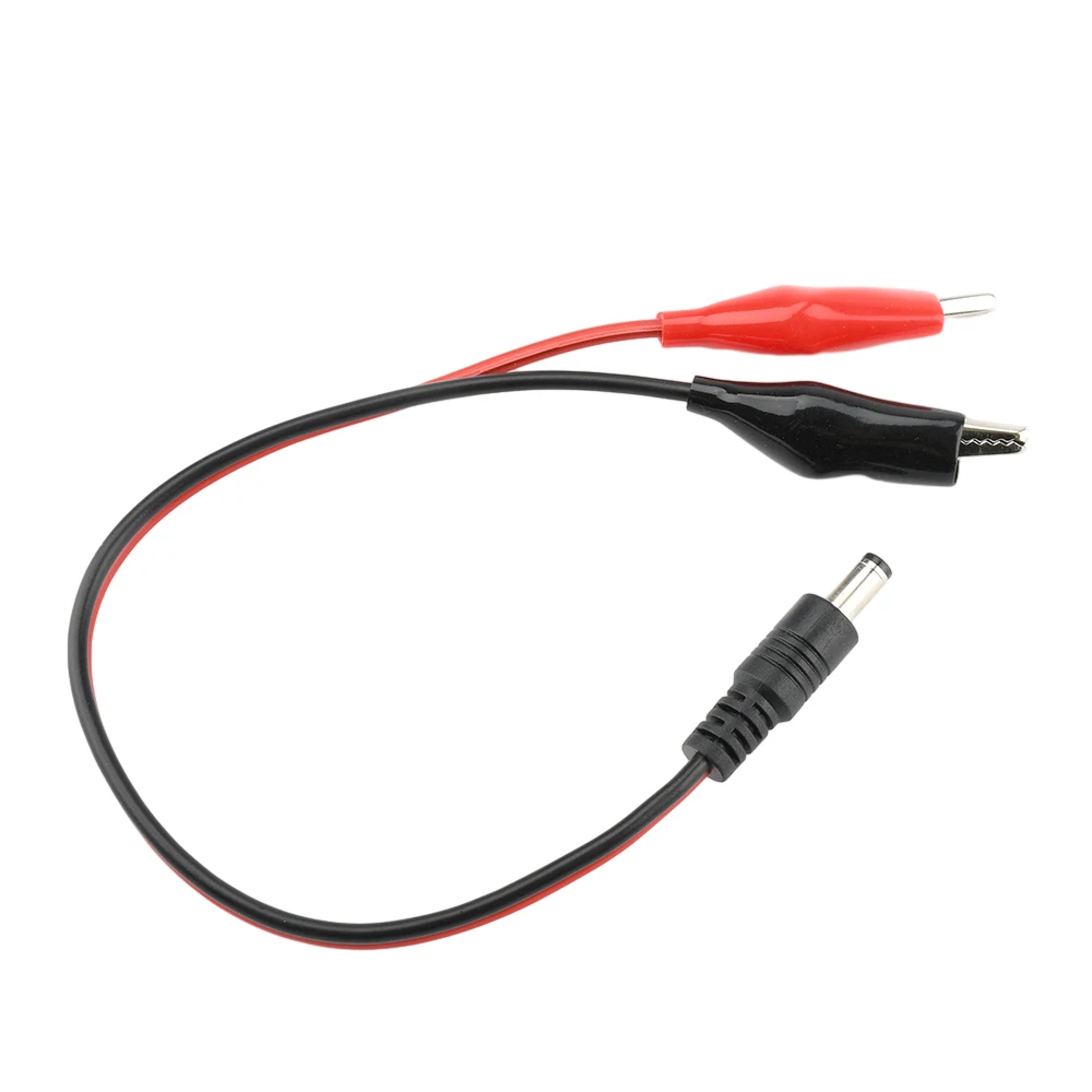 5.5X2.1MM DC Male/Female Jack Connector To 2 Alligator Clips Crocodile Wire 30cm Power Test lead Cable Adapter