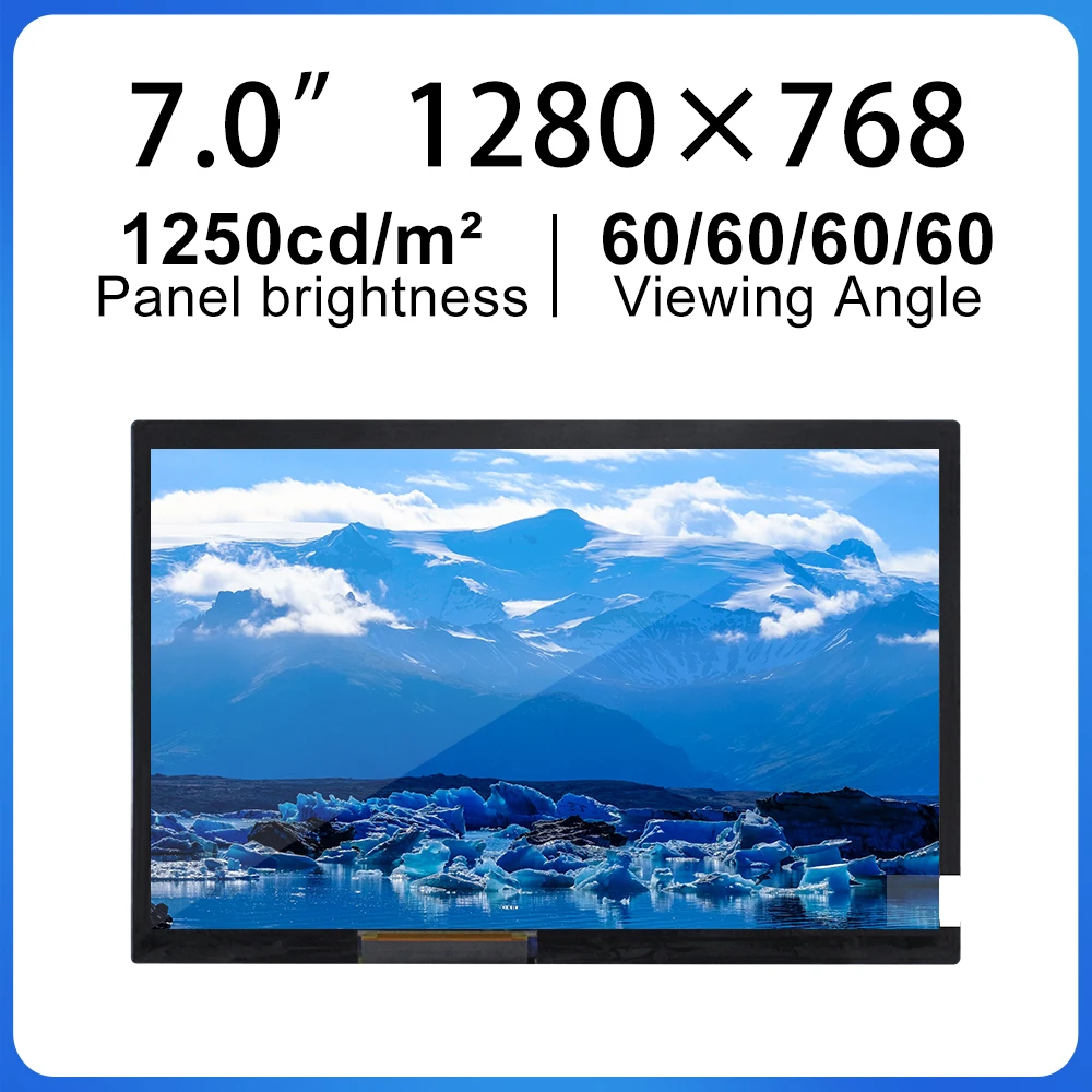 7.0 Inch LCD screen HSD070JWW1-A20 1280×768 SRGB FHD Display Screen LVDS SPI 60 Pins FPC