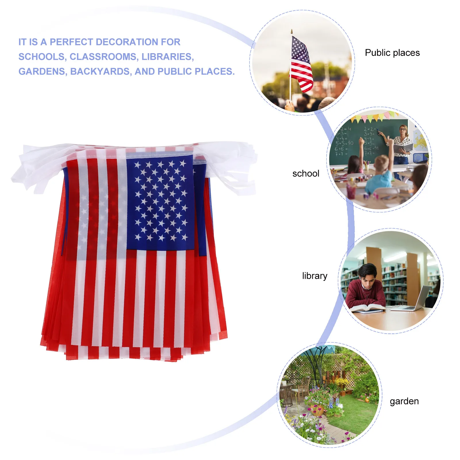 

Small National Flags Polyester Banner String Hanging Decorations Independence Day Party Bunting Supplies